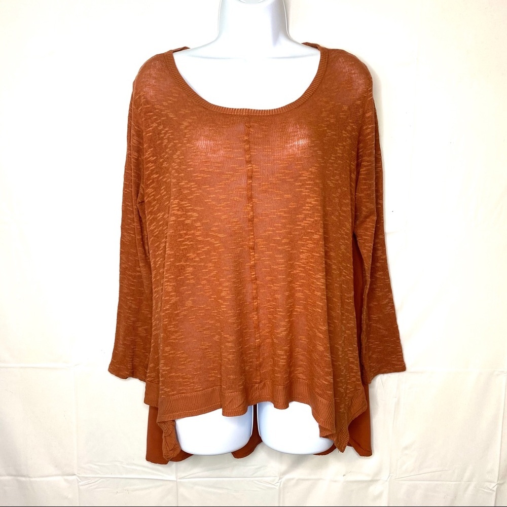 RXB Tunic Top High Low Long Sleeve M Lightweight Lagenlook